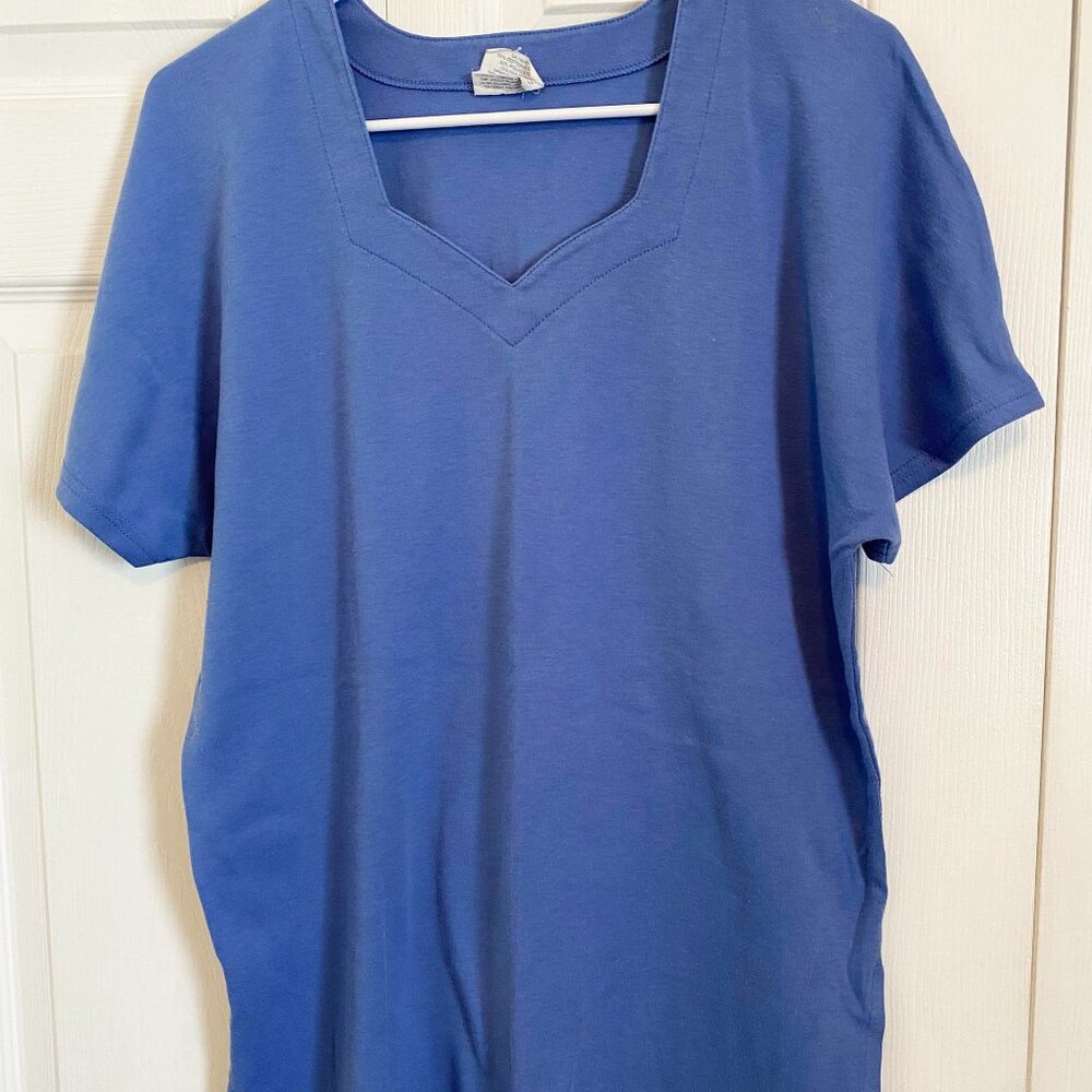 Ladies' Cotton-Poly Blend Blouse, Soft Blue Women's Shirt, Weekenders Blouse